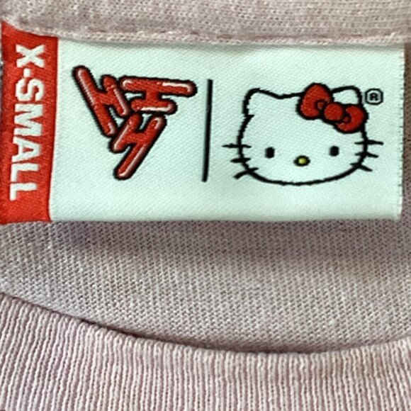 Hypland & Hello Kitty Crew Neck Graphic Tee Shirt Women Sz XS Pink #47N - Picture 6 of 7